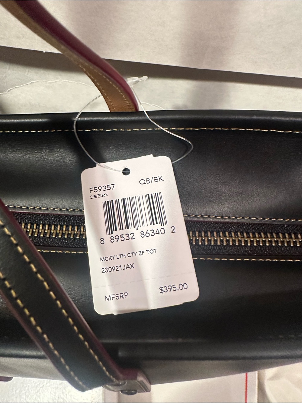 Coach Black Leather Tote with Mickey Character Charm - Picture 13 of 13